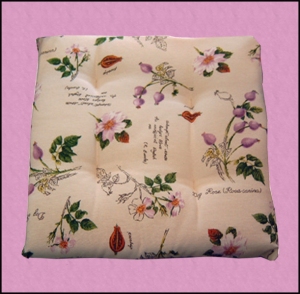 cuscino sedia rettangolare decoro provenzale fiori rosa cotone lavatrice